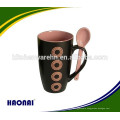 ceramic spoon mug,coffee mug with spoon